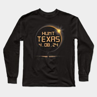 Hunt Texas Tx Total Solar Eclipse April 8 2024 4-8 Long Sleeve T-Shirt